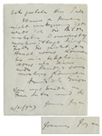 James Joyce Autograph Letter Signed in 1923 to the Sculptor August Suter -- Shortly After the Publication of Ulysses in 1922